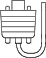 noir ligne art illustration de USB câble connecteur icône vecteur