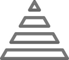 pyramide icône ou symbole dans noir mince ligne art. vecteur