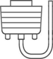plat style USB câble connecteur icône dans ligne art. vecteur