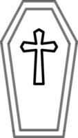 plat style cercueil icône dans ligne art. vecteur