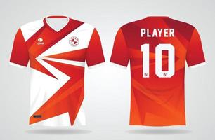 modèle de maillot de sport blanc rouge pour les uniformes d'équipe et la conception de t-shirt de football vecteur