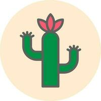 isolé cactus plante icône dans vert et rouge couleur. vecteur