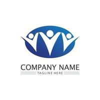 logo de personnes, équipe, succès, travail de personnes, groupe et communauté, vecteur de logo d'entreprise et d'entreprise et soins de conception, icône de la famille logo de réussite