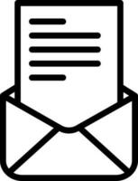 ligne art courrier ou enveloppe icône dans plat style. vecteur