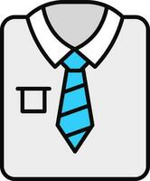gris chemise avec cravate icône dans plat style. vecteur