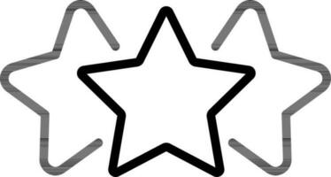 évaluation ou étoiles icône dans noir ligne art. vecteur