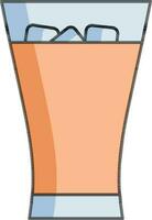Thandai boisson verre icône dans Orange et bleu couleur. vecteur