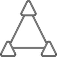 Trois Triangle cône graphique icône dans mince ligne art. vecteur