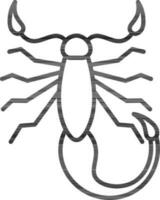 Scorpion icône ou symbole dans noir contour. vecteur