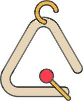 Triangle cloche icône dans marron et Jaune couleur. vecteur