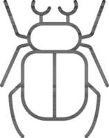 melolontha ou scarabée icône dans noir mince doubler. vecteur