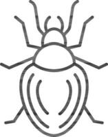 ligne art scarabée icône dans plat style. vecteur