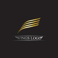 symbole du logo de l'aile en or noir pour un designer professionnel vecteur
