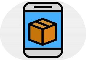 vecteur illustration de livraison boîte dans téléphone intelligent écran icône.