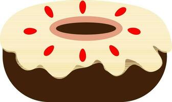 marron Donut dans plat style. vecteur