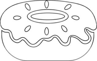 noir ligne art illustration de une Donut. vecteur
