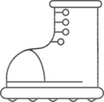 noir ligne art illustration de patinage chaussure icône. vecteur