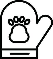 ligne art illustration de patte sur gant icône. vecteur