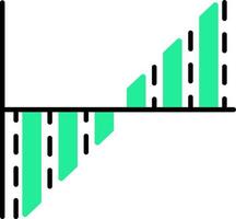 Les données une analyse cosinus graphique icône dans vert et noir couleur. vecteur