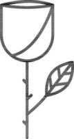 noir ligne art illustration de Rose bourgeon icône. vecteur