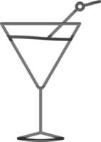 martini boisson verre icône dans mince ligne art. vecteur
