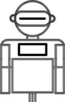noir ligne art illustration de robot icône. vecteur