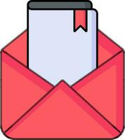 livre courrier icône ou symbole dans rouge et bleu couleur. vecteur