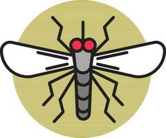 illustration de moustique icône sur vert cercle Contexte. vecteur