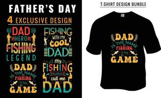 pêche, du père jour, papa amoureux T-shirt conception empaqueter. prêt à impression pour vêtements, affiche, et illustration. moderne, simple, caractères. vecteur