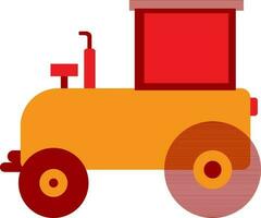 rouge et Orange tracteur dans plat style. vecteur