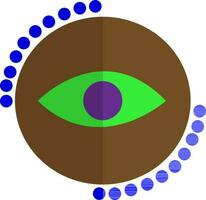 bleu à pois décoré œil lentille dans vert et marron couleur. vecteur
