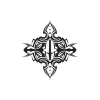 tribal, classique, noir, tatouage ethnique icône vector illustration design logo