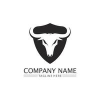 taureau buffle tête vache animal mascotte logo design vecteur pour sport corne buffle animal mammifères tête logo sauvage matador