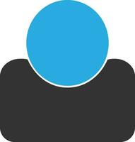 personnage de une sans visage utilisateur dans noir et bleu couleur. vecteur