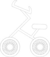 noir ligne art illustration de une vélo. vecteur