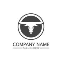 taureau buffle tête vache animal mascotte logo design vecteur pour sport corne buffle animal mammifères tête logo sauvage matador