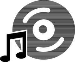 glyphe icône de la musique CD ou DVD dans plat style. vecteur