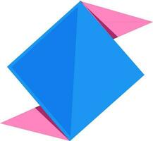 papier origami style ruban fabriqué avec bleu et rose couleur. vecteur