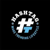 hashtag symbole avec lettre t logo icône conception modèle éléments vecteur