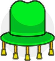 Liège chapeau icône dans vert et Jaune couleur. vecteur