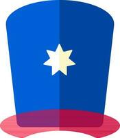 étoile symbole sur chapeau icône dans rouge et bleu couleur. vecteur