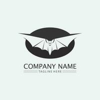 chauve souris logo animal et vecteur, ailes, noir, halloween, vampire, gothique, illustration, conception icône chauve-souris vecteur