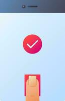 vérifier ou appliquer empreinte digitale mot de passe dans téléphone intelligent écran icône. vecteur
