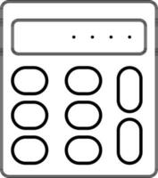 plat style calculatrice icône dans ligne art. vecteur