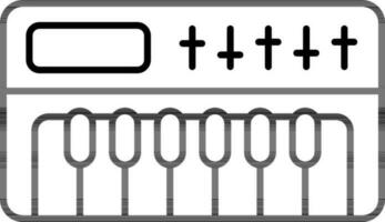 noir ligne art illustration de piano icône. vecteur