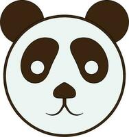 mignonne Panda ours visage icône dans isolé avec accident vasculaire cérébral. vecteur