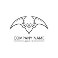 modèle de logo icône vecteur chauve-souris