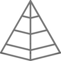 ligne art illustration de quatre pyramide niveau icône. vecteur