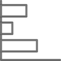 horizontal bar graphique icône dans mince ligne art. vecteur