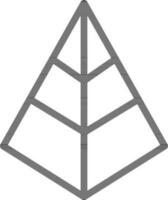Trois niveau pyramide icône dans ligne art. vecteur